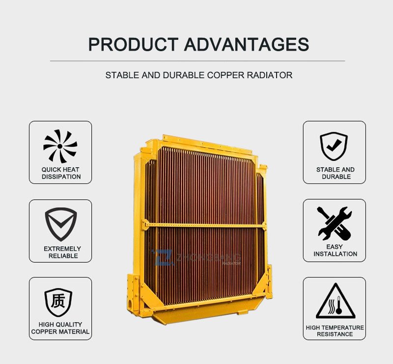 Removable Fin Copper Tube Radiator for Komatsu Mining Machinery - Removable Copper Tube Radiators - 1